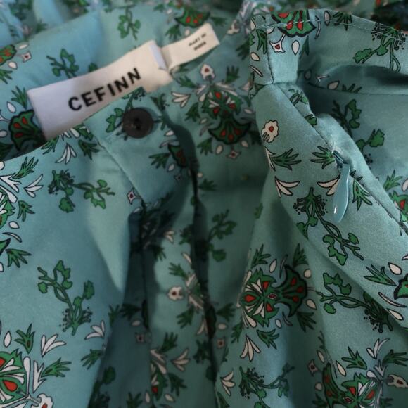 Cefinn Sawyer Midi Dress Green Floral Fit & Flare Size 4 Work Wedding Guest - Picture 11 of 15